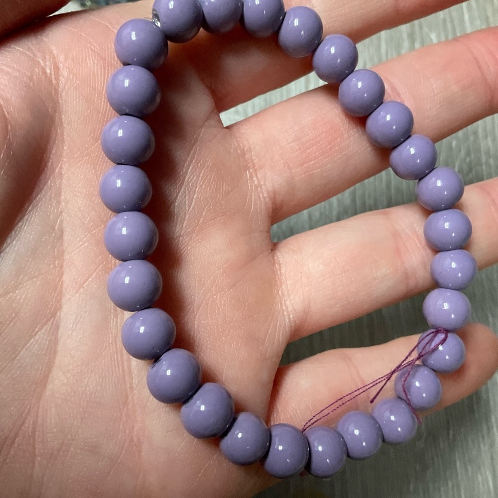 Handmade Purple glass Beaded Bracelet